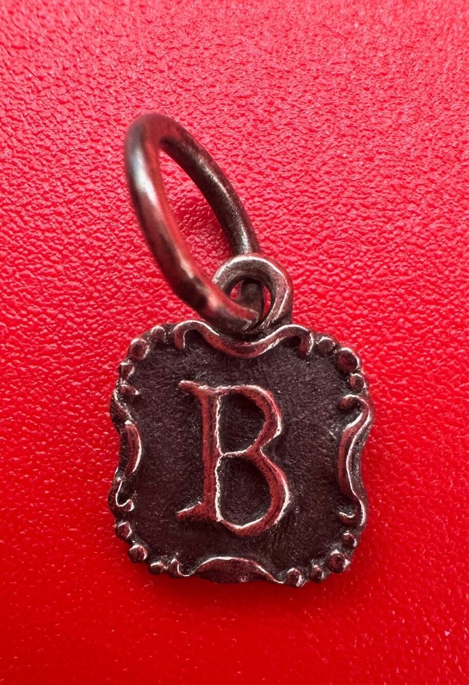 Waxing Poetic Crest Insignia Initial Letter "B" Sterling Silver 925 Charm